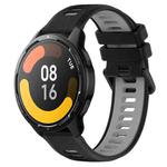 For Xiaomi Watch S1 Active 22mm Sports Two-Color Silicone Watch Band(Black+Grey)