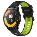 For Xiaomi Watch S1 Active 22mm Sports Two-Color Silicone Watch Band(Black+Green)