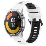 For Xiaomi MI Watch Color 2 22mm Sports Two-Color Silicone Watch Band(White+Black)