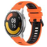 For Xiaomi MI Watch Color 2 22mm Sports Two-Color Silicone Watch Band(Orange+Black)