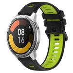 For Xiaomi MI Watch Color 2 22mm Sports Two-Color Silicone Watch Band(Black+Green)