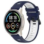 For Xiaomi MI Watch Sport 22mm Sports Two-Color Silicone Watch Band(Midnight Blue+White)
