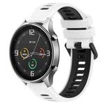 For Xiaomi MI Watch Color 22mm Sports Two-Color Silicone Watch Band(White+Black)