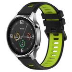 For Xiaomi MI Watch Color 22mm Sports Two-Color Silicone Watch Band(Black+Green)