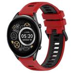 For Xiaomi Haylou RT2 LS10 22mm Sports Two-Color Silicone Watch Band(Red+Black)
