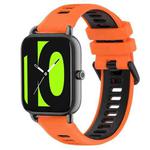 For  Xiaomi Haylou RS4 LS12 22mm Sports Two-Color Silicone Watch Band(Orange+Black)