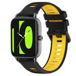 For  Xiaomi Haylou RS4 LS12 22mm Sports Two-Color Silicone Watch Band(Black+Yellow)