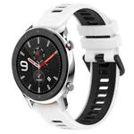 For Amazfit GTR 4 22MM Sports Two-Color Silicone Watch Band(White+Black)