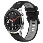 For Amazfit GTR 4 22MM Sports Two-Color Silicone Watch Band(Black+Grey)