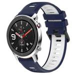 For Amazfit GTR 4 22MM Sports Two-Color Silicone Watch Band(Midnight Blue+White)