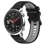 For Amazfit GTR 4 Pro 22MM Sports Two-Color Silicone Watch Band(Black+Grey)