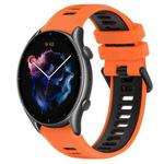 For Amazfit GTR 3 22MM Sports Two-Color Silicone Watch Band(Orange+Black)