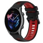 For Amazfit GTR 3 22MM Sports Two-Color Silicone Watch Band(Black+Red)