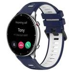 For Amazfit GTR 2 22MM Sports Two-Color Silicone Watch Band(Midnight Blue+White)