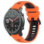 For Amazfit GTR 47mm 22MM Sports Two-Color Silicone Watch Band(Orange+Black)