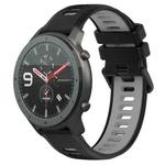 For Amazfit GTR 47mm 22MM Sports Two-Color Silicone Watch Band(Black+Grey)