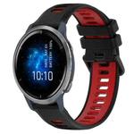 For Garmin Venu 2 22mm Sports Two-Color Silicone Watch Band(Black+Red)