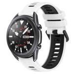 For Samsung Galaxy Watch3 45mm 22mm Sports Two-Color Silicone Watch Band(White+Black)