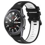 For Samsung Galaxy Watch3 45mm 22mm Sports Two-Color Silicone Watch Band(Black+White)