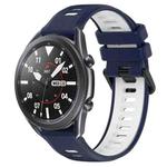 For Samsung Galaxy Watch3 45mm 22mm Sports Two-Color Silicone Watch Band(Midnight Blue+White)
