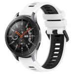 For Samsung Galaxy Watch 46mm 22mm Sports Two-Color Silicone Watch Band(White+Black)
