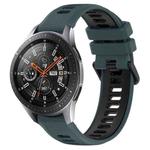 For Samsung Galaxy Watch 46mm 22mm Sports Two-Color Silicone Watch Band(Olive Green+Black)