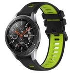 For Samsung Galaxy Watch 46mm 22mm Sports Two-Color Silicone Watch Band(Black+Green)