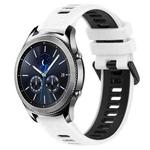 For Samsung Gear S3 Classic 22mm Sports Two-Color Silicone Watch Band(White+Black)