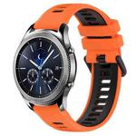 For Samsung Gear S3 Classic 22mm Sports Two-Color Silicone Watch Band(Orange+Black)