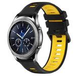 For Samsung Gear S3 Classic 22mm Sports Two-Color Silicone Watch Band(Black+Yellow)
