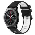 For Samsung Gear S3 Frontier 22mm Sports Two-Color Silicone Watch Band(Black+White)