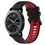For Samsung Gear S3 Frontier 22mm Sports Two-Color Silicone Watch Band(Black+Red)