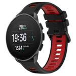 For SUUNTO 9 Peak Pro 22mm Sports Two-Color Silicone Watch Band(Black+Red)