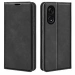 For OPPO A1 Pro 5G / Reno8 T 5G Retro-skin  Magnetic Suction Leather Phone Case(Black)