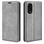 For OPPO A1 Pro 5G / Reno8 T 5G Retro-skin  Magnetic Suction Leather Phone Case(Grey)