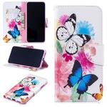 Colored Drawing Pattern Horizontal Flip Leather Case for Xiaomi Redmi  Note7,with Holder & Card Slots & Wallet(Two Butterflies)