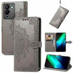 For Infinix Note 12 G96 Mandala Flower Embossed Leather Phone Case(Gray)