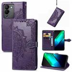 For Infinix Note 12 G96 Mandala Flower Embossed Leather Phone Case(Purple)