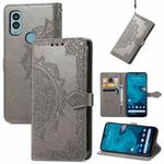 For Kyocera Android One S10 Mandala Flower Embossed Leather Phone Case(Gray)