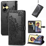 For Realme C55 Mandala Flower Embossed Leather Phone Case(Black)