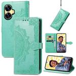 For Realme C55 Mandala Flower Embossed Leather Phone Case(Green)