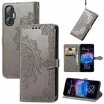 For Tecno Pova Neo 5G Mandala Flower Embossed Leather Phone Case(Gray)