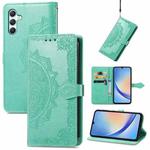 For Samsung Galaxy A34 5G Mandala Flower Embossed Leather Phone Case(Green)