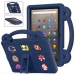 For Amazon Fire HD 10 2021 Handle Kickstand Children EVA Shockproof PC Tablet Case(Navy Blue)