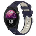 For Garmin Forerunner 255S Music 18mm Sports Two-Color Steel Buckle Silicone Watch Band(Midnight Blue+Starlight)
