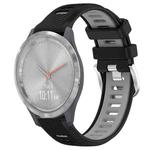 For Garmin Vivomove 3S 18mm Sports Two-Color Steel Buckle Silicone Watch Band(Black+Grey)