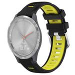 For Garmin Vivomove 3S 18mm Sports Two-Color Steel Buckle Silicone Watch Band(Black+Lime Green)