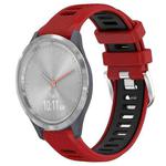 For Garmin Vivomove 3S 18mm Sports Two-Color Steel Buckle Silicone Watch Band(Red+Black)