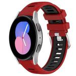 For Samsung Galaxy Watch5 40mm 20mm Sports Two-Color Steel Buckle Silicone Watch Band(Red+Black)