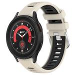 For Samsung Galaxy Watch5 Pro 45mm 20mm Sports Two-Color Steel Buckle Silicone Watch Band(Starlight+Black)
